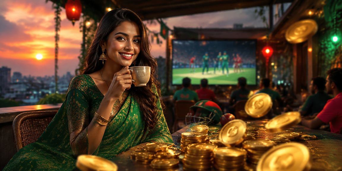 গাজীপুরে শাড়ি পরা নারী মোবাইলে ক্রিকেট বেটিং উপভোগ করছেন